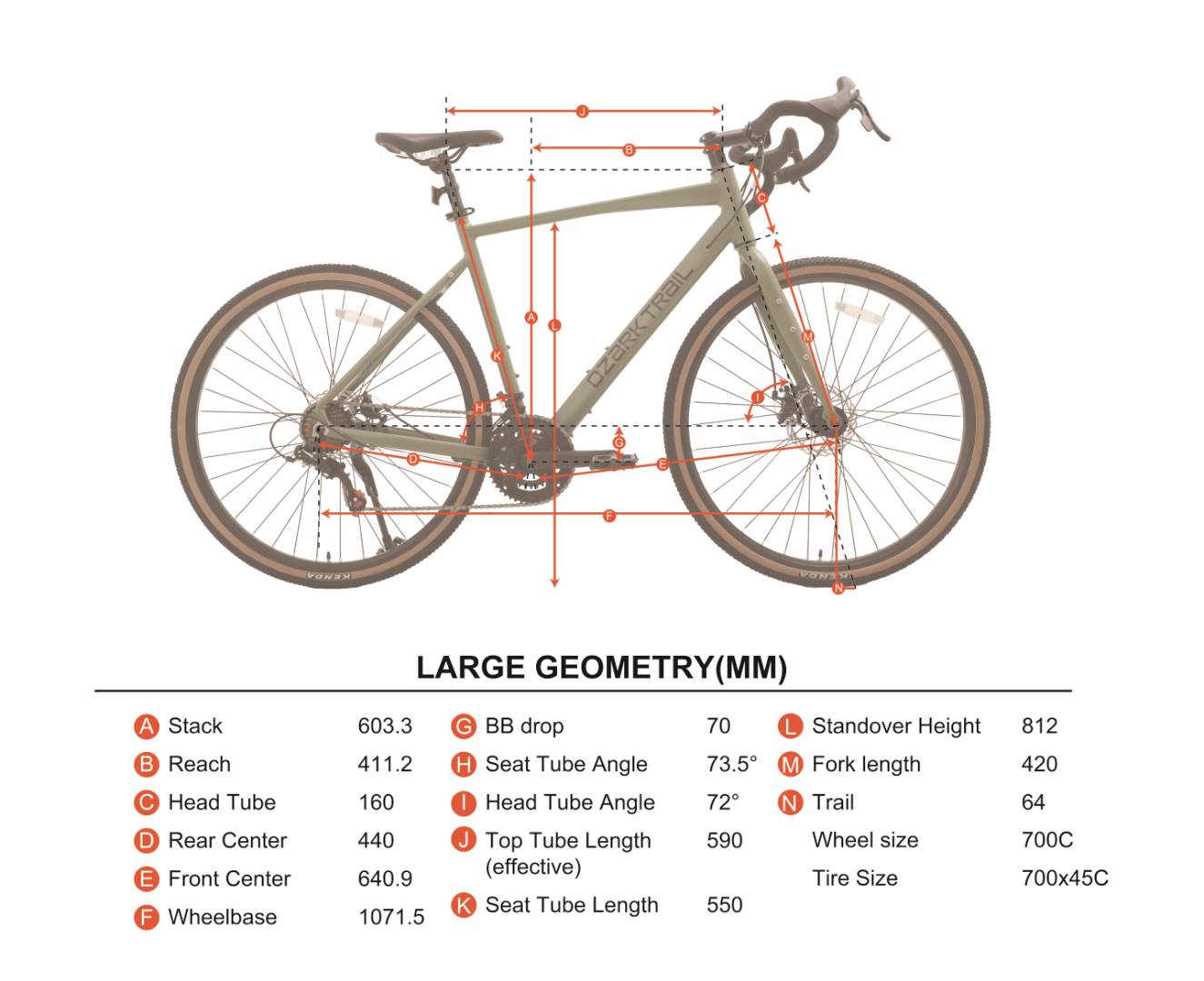 Ozark Trail G.1 Explorer 700C Gravel Bike, Large, Green photo 5