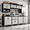 Gray, variant on IKIMI 6-Piece Heavy Duty Garage Cabinet System with Workbench, Lockable Steel Storage Cabinets, Modular Tool Storage Organizer for Garage & Workshop , Gray