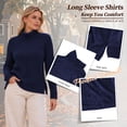 thumbnail image 6 of SHIBEVER Fall Sweater for Women Long Sleeve Turtleneck Thin Sweater Comfort Warm Winter Pullover Coffee T Shirts Blouse, 6 of 9