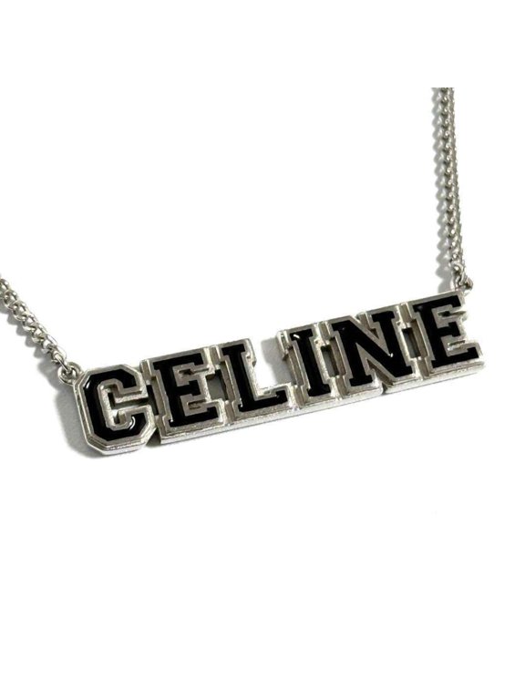 Pre-Owned Celine Men's Pendant Necklace with Logo in Silver 925
