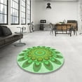 thumbnail image 4 of Ahgly Company Machine Washable Indoor Round Transitional Jade Green Area Rugs, 4' Round, 4 of 7