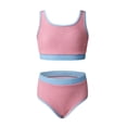 thumbnail image 5 of ATOGUTA Girls' Swimsuit High Waist Athletic Bathing Suit Cute Classic Bikinis Set Kids Swim Suits Size 7-16, Pink, 5 of 6