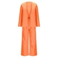 thumbnail image 6 of QATAINLAV Womens Business Casual Outfits Solid Color Long Sleeve Blazer Jacket and Suit Pants 2 Piece Sets for Wedding Guest, Orange, XL, 6 of 7