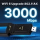 thumbnail image 4 of Adaptador USB AX3000 WiFi 6E BT5.2, Receptor de Red USB 3.0 Tribanda 2,4 G/5 G/6 GHz, Tarjeta de Red Inalámbrica WiFi 6 para 10/11., 4 of 5