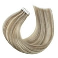 thumbnail image 3 of Moresoo Blonde Human Hair Tape in Extensions 20 Inch Light Brown with Blonde Highlights Tape in Hair Extensions Human Hair Skin Weft Tape on Hair Exte, 3 of 9