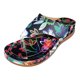 thumbnail image 1 of Bmisegm Ladies Summer Beach Flat Casual Colour Block Printed Clip Toe Large Size Slope Heel Sandals Sandals Women Summer Black 7.5, 1 of 9