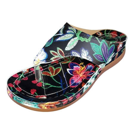 

Neuxse Women s Sandals Fashion Slides With Soft Leather Slippers For Summer