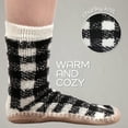 thumbnail image 3 of BambooMN Men's Knit Winter Gripper Slipper Socks - Gingham Plaid - L/XL - 1 Pair, 3 of 6