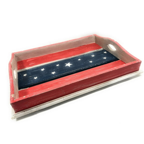 Americana Wooden Tray 21" X 15" - Texas Beach House Decor | #ort17093b