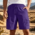 thumbnail image 4 of Hurxie Men's Cargo Shorts Quick Dry Lightweight Stretch Hiking Shorts for Men with Pockets No Lining Purple,3XL, 4 of 7