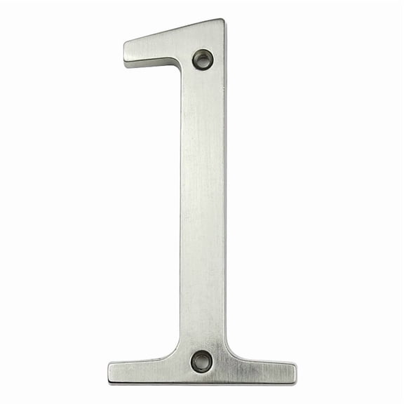 HASWARE 4 inch (10 cm) Metal House Number Apartment Door Numbers Mailbox Address Sign with 2 Screws, Zinc Alloy (#1, Silver)