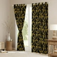 thumbnail image 3 of Feelyou Gold Mandala Damask Black Out Curtains, Ghost Curtains Pack of 2 (42x63 Each), 3 of 6