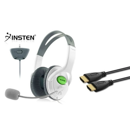 Gaming Headset for Xbox 360 / Xbox 360 Slim Headphone with Microphone, by Insten + 10' HDMI (Top 10 Best Gaming Headphones)