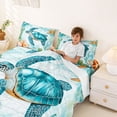 thumbnail image 4 of Manfei Vintage Watercolor Sea Turtle Queen Sheet Sets for Kids Boys and Girls, Coral Starfish Bed Set 4 Pieces, 1 Flat Sheet, 1 Fitted Sheet and 2 Pillowcases, 4 of 6