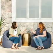 Big Joe Milano Outdoor Weatherproof Bean Bag Chair for Kids, Teens, Adults, Navy Marine Vinyl, UV Protected Weather Resistant Fabric, Lightweight Patio Reading Seat, 2.5 foot Refillable