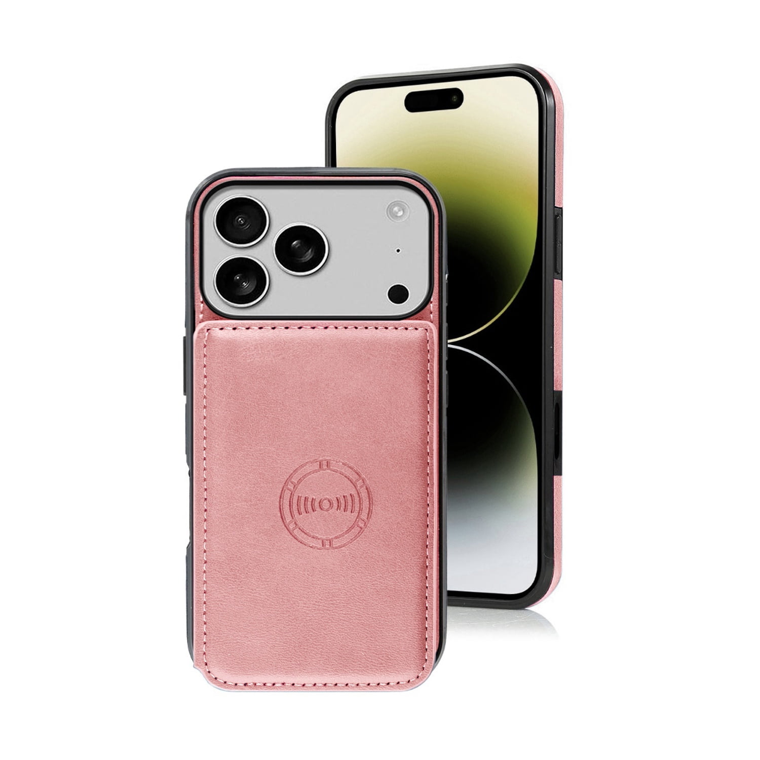Classic Leather Card Holder Wallet Case for iPhone 17 Pro Max - Pink