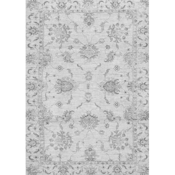Ahgly Company Indoor Rectangle Oriental Gray Modern Area Rugs, 7' x 9'