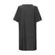 thumbnail image 4 of Vestido informal de verano de color liso para mujer - Vestido de playa holgado de manga corta y cuello redondo con bolsillos - Mezcla transpirable hasta la rodilla, 4 of 4