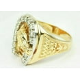 thumbnail image 3 of Diastar engagement ring Horseshoe Signet Ring 14K Yellow Gold Finish Silver Cubic Zirconia christmas, 3 of 5