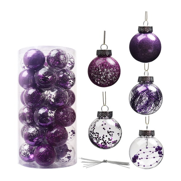 Bearachild Paquete de 30 bolas de Navidad, colgante decorativo de Navidad reutilizable para fiestas, bodas, cumpleaños, fotografía, patio, decoración del Kits de decoración para fiestas Violeta Bearachild HA065288-05B