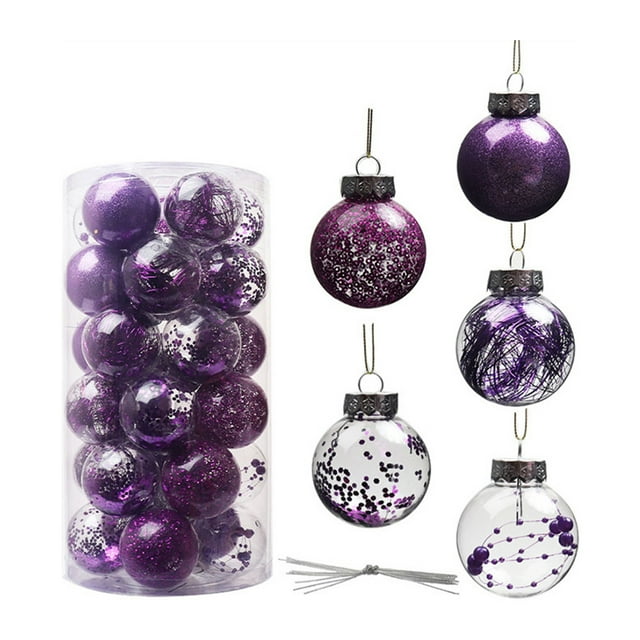Toystoory Paquete de 30 bolas de Navidad, colgante decorativo de Navidad reutilizable para fiestas, bodas, cumpleaños, fotografía, patio, decoración del Kits de decoración para fiestas Violeta Toystoory HA065288-05B