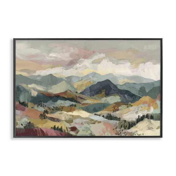 Stupell Industries Contemporary Mountain Valley Vista Black Framed Giclee Art, 18 x 12, by Chromatic Storm Studio