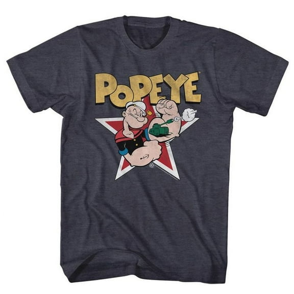Popeyestar Navy Heather Adult T-Shirt 4Xl