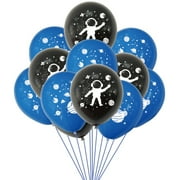 HOMEMAXS 20pcs 12inch Cartoon Space Theme Latex Balloons Lovely Balloons Home Decor for Party Birthday Festival (Blue Space+Black Astronaut)