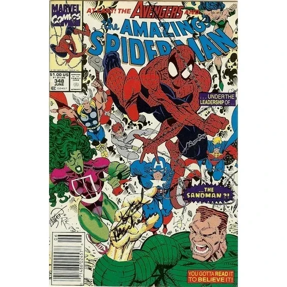 Amazing Spider-Man #348 Signed by David Michilinie VERY FINE
