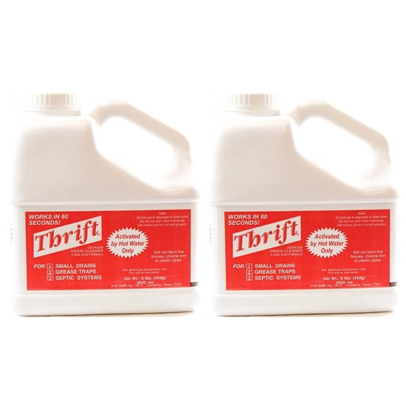 THRIFT T-600 Alkaline Based 6 lb. Granular Drain Cleaner 2 Pack