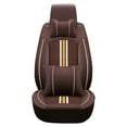 thumbnail image 4 of Tuqiang Front car seat covers leather. for Mercedes-Benz for E200 2000-Present 2 Seats Airbag Compatible Waterproof Front Rear Cushion Protector with Pollow and Headrest Coffee, 4 of 5