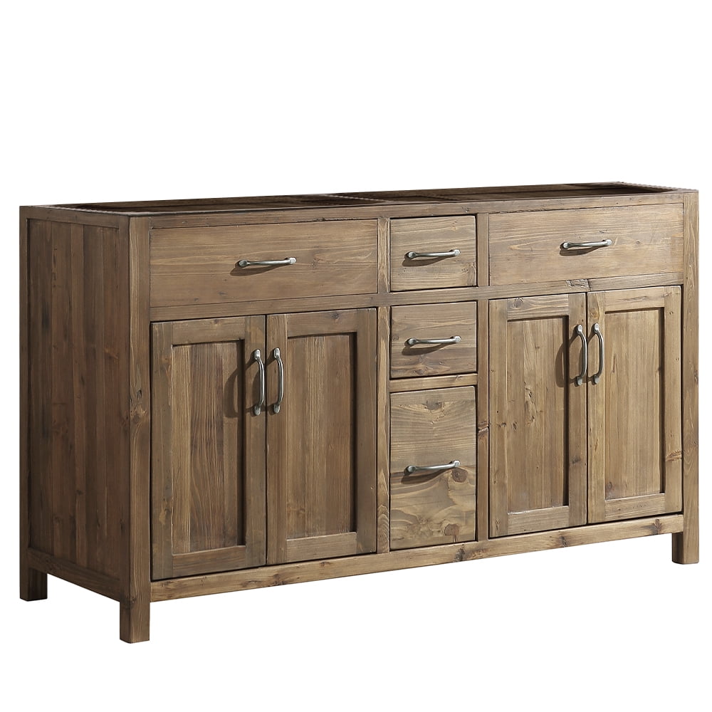 Bryson 60" Farmhouse Double Sink Bathroom Vanity Base Only Solid