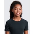 thumbnail image 4 of CRZ YOGA Girls Seamless Short Sleeve Athletic T Shirts Active Sports Casual Tees Crew Neck Kids Teen, 4 of 5