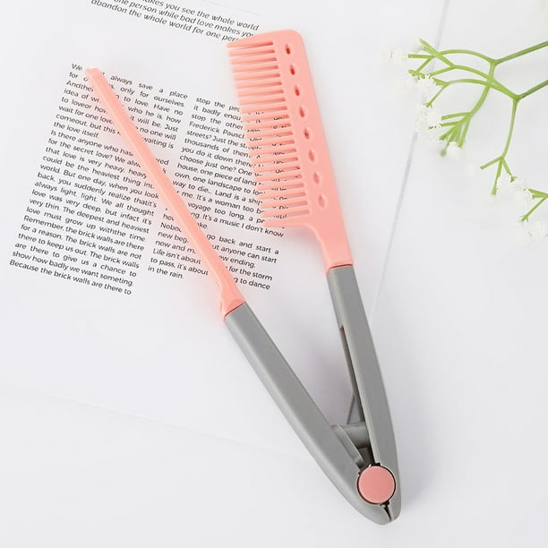 Peine alisador Sucritude para peinar el cabello Peine alisador para plancha en forma de V Suministros para planchar Cepillo para peinar Para citas Vacaciones Viajes un peine