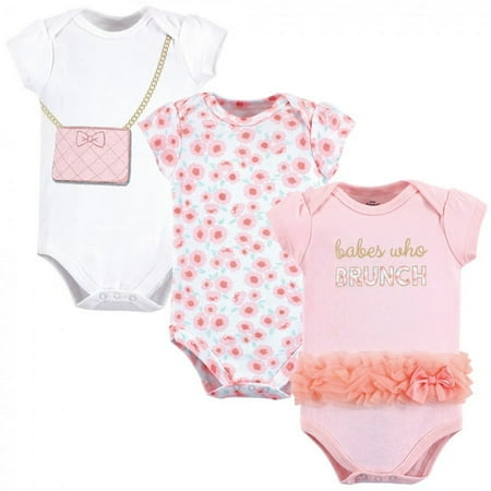 UPC: 0660168722284 | Little Treasure Baby Girl Cotton Bodysuits 3pk  Brunch  18-24 Months