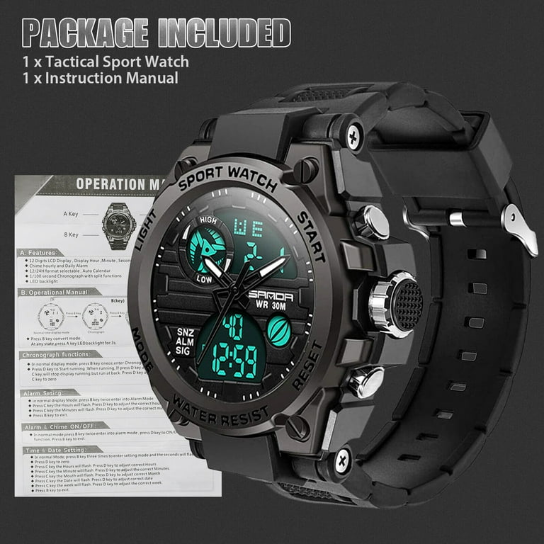 Waterproof Men&rsquo;s Digital Sport Watch Military Tactical LED 