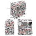 thumbnail image 4 of Valentines Stand Mixer Cover, Hand Drawn Love Lettering Doodle Style Design with Brush Stroke Effect, Kitchen Appliance Organizer Bag Cover with Pockets, 5 Quarts, Black Red White, by Ambesonne, 4 of 4