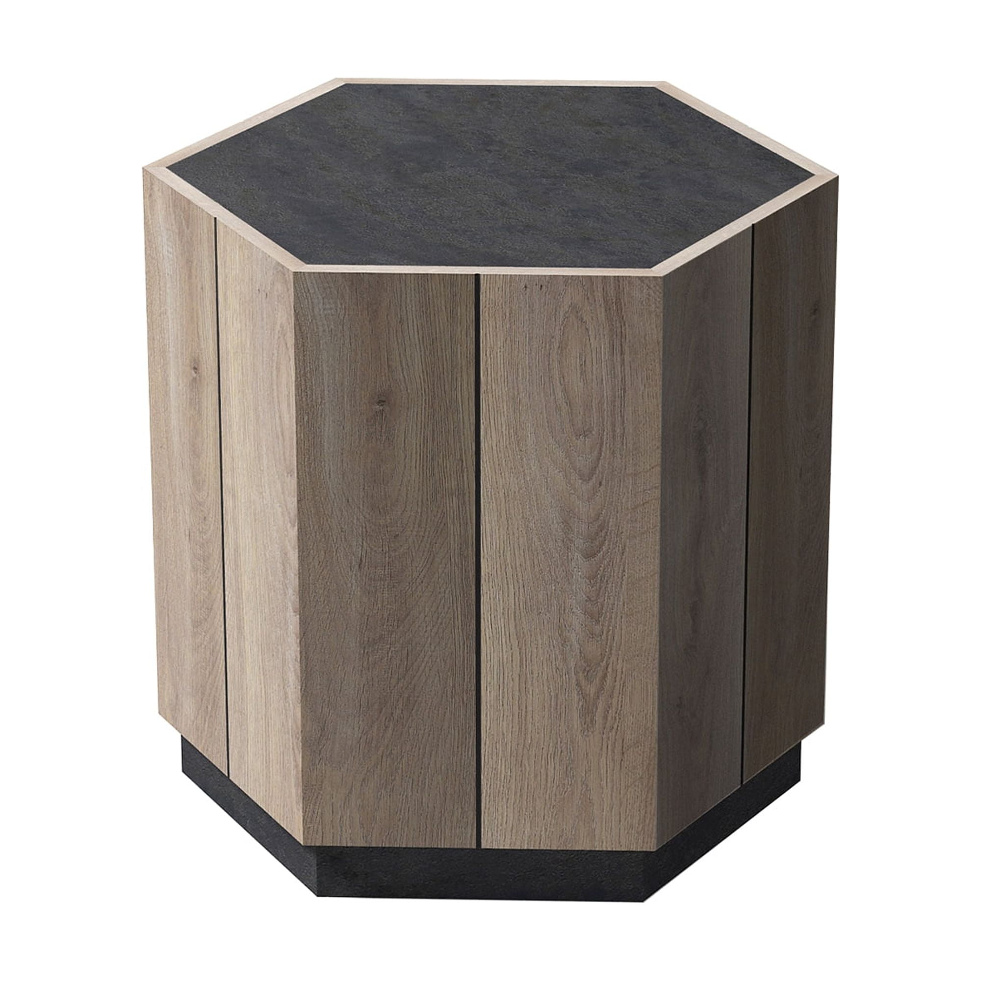 Kadyn Hexagonal Coffee Table, Tea Table with Drawers, Corner Table Bedroom Bedside Table, Light Oak Kadyn Hexagonal Coffee Table, Tea Table with Drawers, Corner Table Bedroom Bedside Table, Light Oak