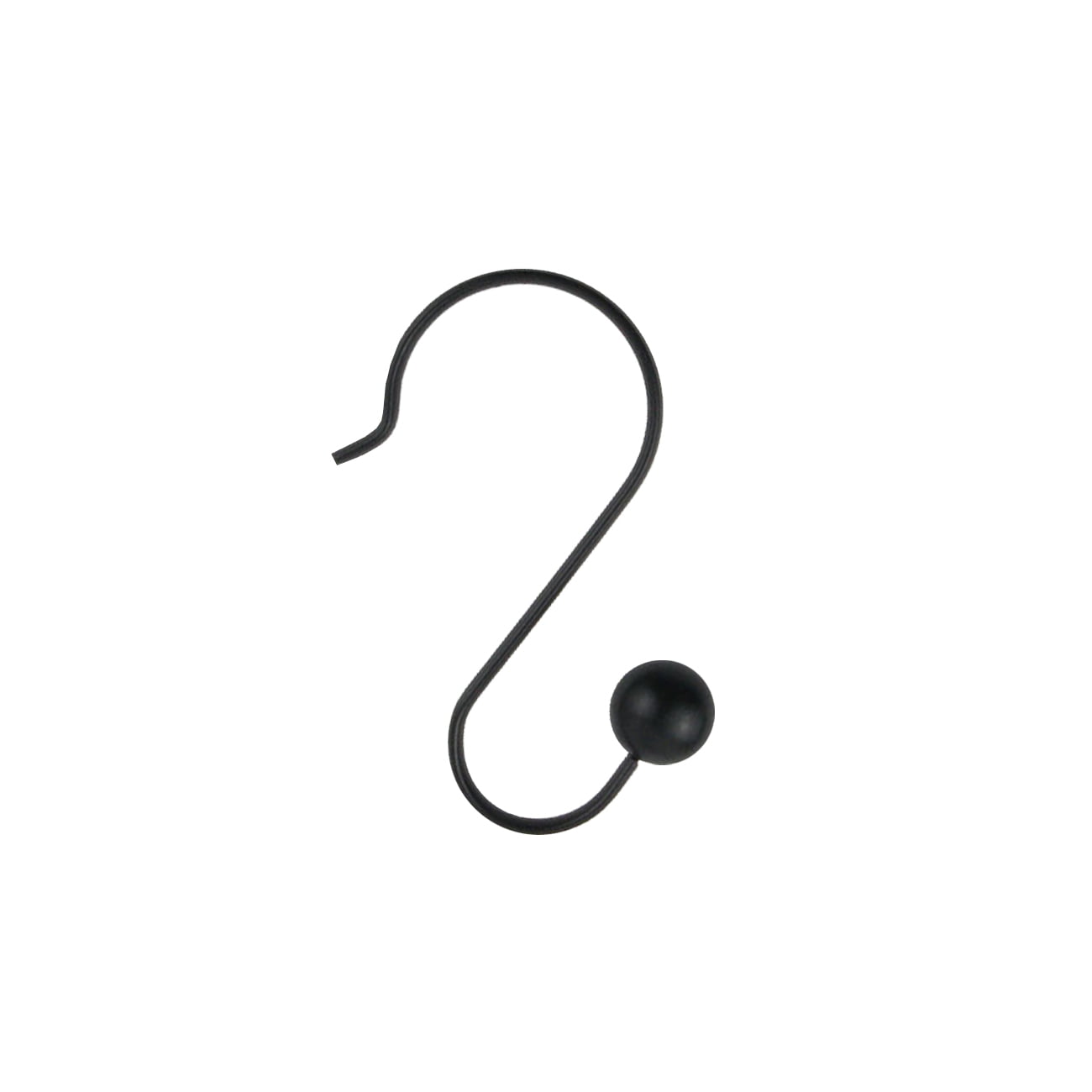 Better Homes & Gardens Matte Black Ball Rust-Proof Steel Shower Hooks, Set of 12