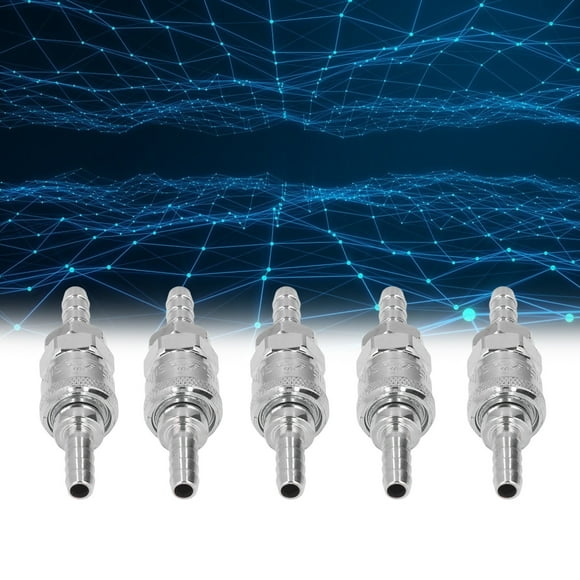 5 Sets Air Coupler Stainless Steel Air Fittings and Plug Kit Stainless Steel Air Fittings Plated Pneumatic Quick Connect Fittings and Plug Kit