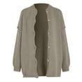 thumbnail image 5 of GEWSEY Womens Cropped Cardigan Knit Button Up Sweater 2025 Fall Lantern Sleeve Jacket Coats (Light Gray, S), 5 of 7