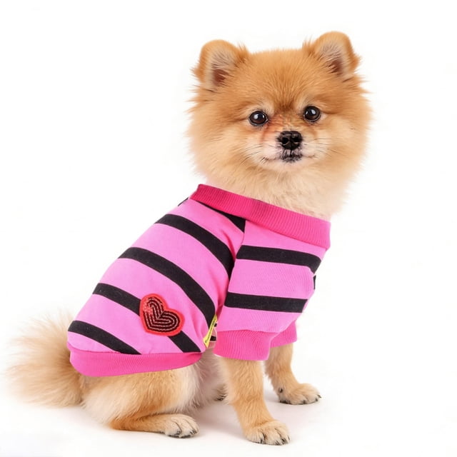 Lightweight Soft Comfortable And Breathable Suitable For And Summer Wear Perfect For Small Cats And Featuring A Striped Heart Design.