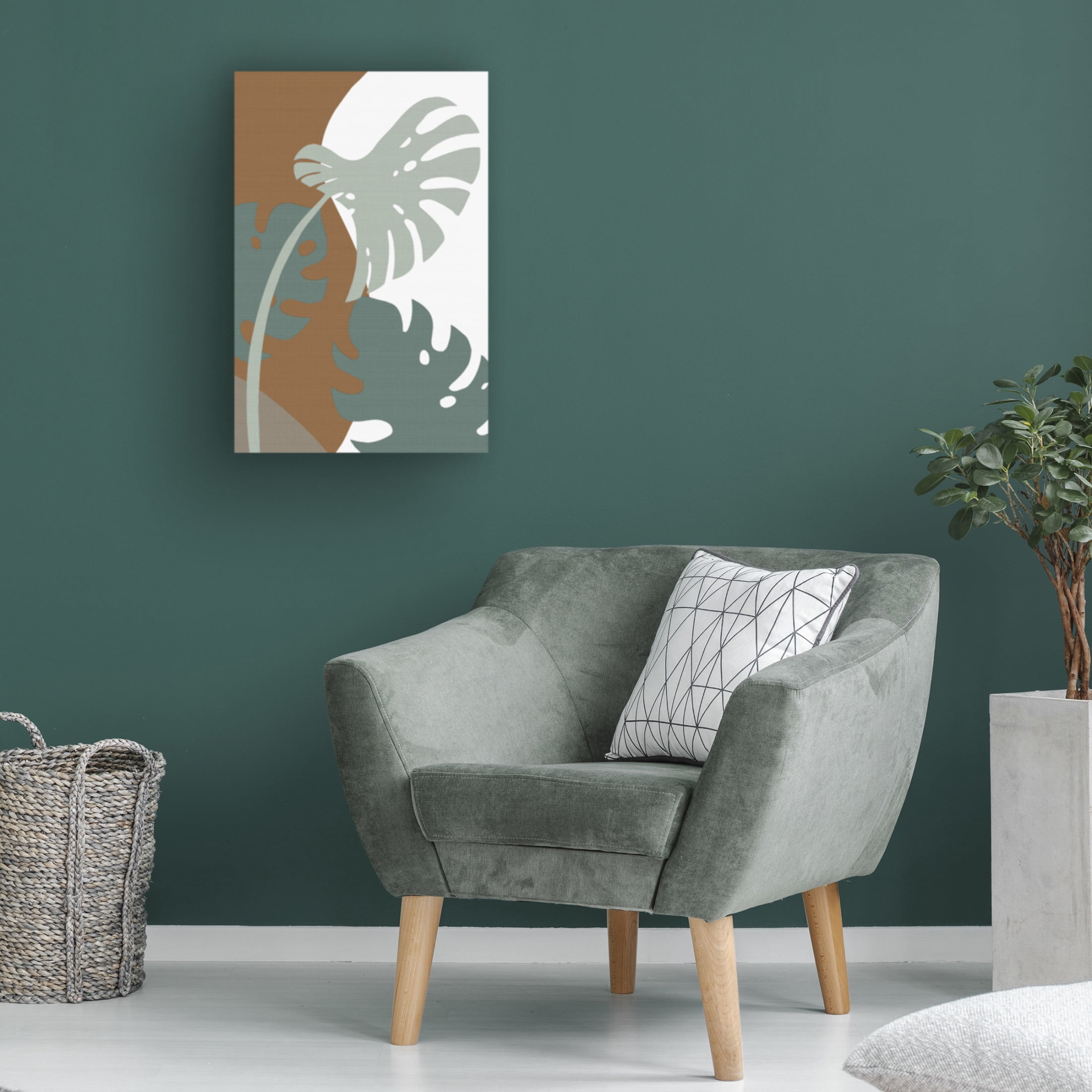 Canvas Wall Art - Pictufy Studio Ii 'Monstera Cut Out 03' Wall Art for Living Room, Bedroom, or Office Décor by Trademark Fine Art - 30 x 47 Inches