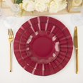 thumbnail image 1 of 10 Assiettes Rondes Jetables en Plastique Bourgogne 6 Pouces pour Salade Dîner Garniture Ondulée Or Vaisselle de Mariage, 1 of 5