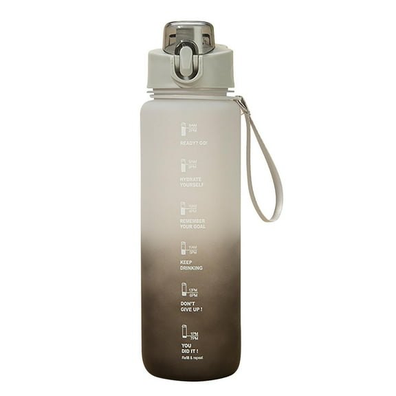 Elainilye 32oz Sport Water Bottle, 1L Water Bottle with Carry Strap &, BPA Free, Wide Mouth, Leakproof Water Bottle for Adult, Kids, Outdoor Travel Camping - Gray