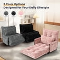 thumbnail image 6 of Centilab Single Folding Sofa Bed Chair with Pillows, 5 Position Adjustable Sleeper Chair Convertible Lounge Sofa with Armrest Floor Seating for Living Room Bedroom, Pink, 6 of 8