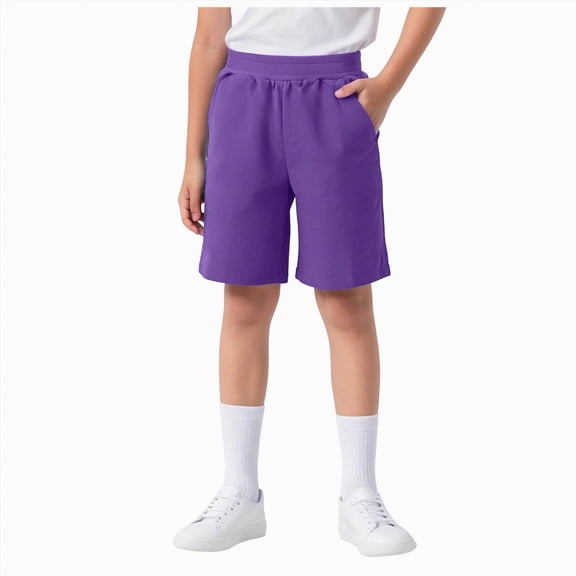 JUMEYU Boys Casual Shorts Boys Athletic Shorts Boys Shorts Basketball Kids Soccer Running Gym Shorts Active Sports Shorts Size 8-9 (Purple,8-9 Years)
