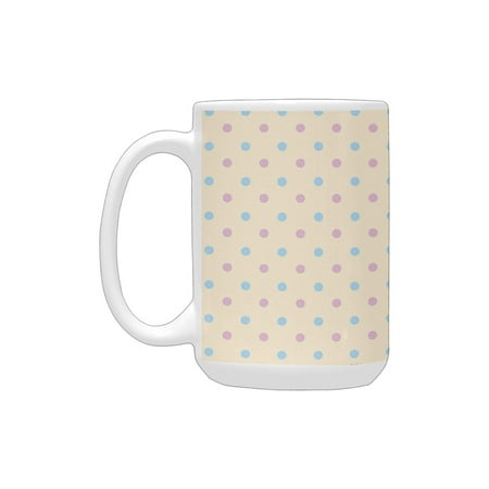 

Polka Dots Home Decor Collection Retro Polka Dots Small Coin Sized Little Spots Old Epochs Fashion P Ceramic Mug (15 OZ) (Made In USA)