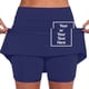 thumbnail image 4 of Falda pantalón de cintura media con bolsillos para mujer - Conjunto informal y deportivo de falda y pantalón corto, 4 of 6
