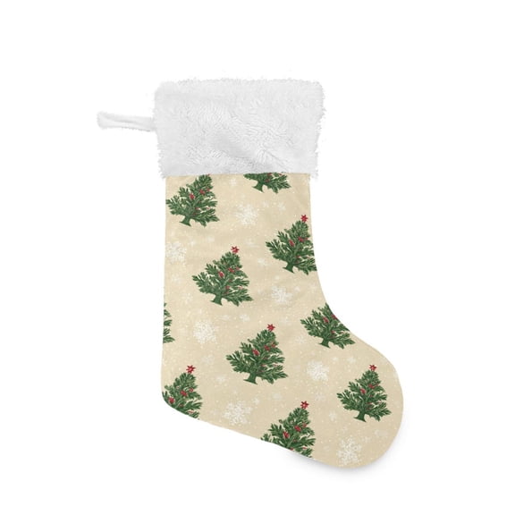 Christmas Stocking with Hanging Loop for Family Holiday Ornament Motifs Christmas Tree Pattern